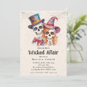Invitation Halloween Vintage Gothique Skull Invit (Debout devant)