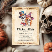 Invitation Halloween Vintage Gothique Skull Invit