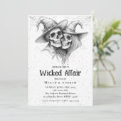 Invitation Halloween Vintage Gothique Skull Invit (Debout devant)