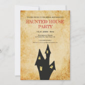 Invitation Halloween vintage Haunted house party (Devant)