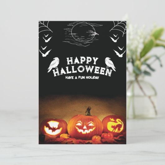 Invitation Halloween vintage, Invitation fête Hall (Debout devant)