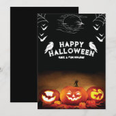 Invitation Halloween vintage, Invitation fête Hall (Devant / Derrière)