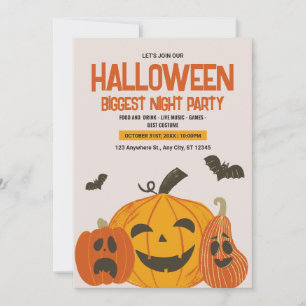 Invitation Halloween vintage, Nuit d'Halloween 