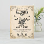 Invitation Halloween vintage Peau adulte (Debout devant)