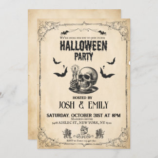 Invitation Halloween vintage Peau adulte