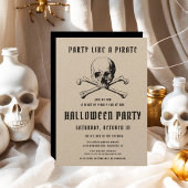 Invitation Halloween vintage Pirate et os