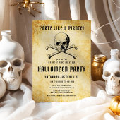 Invitation Halloween vintage Pirate Party