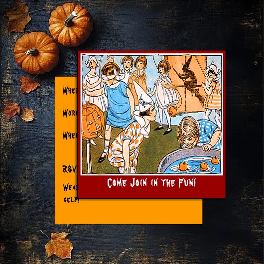 Invitation Halloween vintage pour les enfants