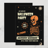 Invitation Halloween vintage, Soirée Halloween  (Devant / Derrière)