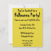 Invitation Halloween vintage, sorcière effrayante avec garçon (Dos)