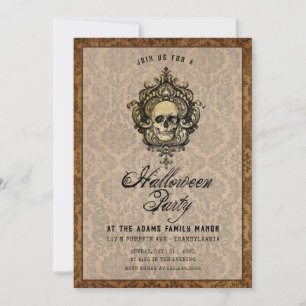 Invitation Halloween vintage victorien