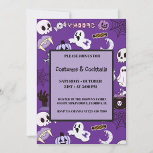 Invitation Halloween violet