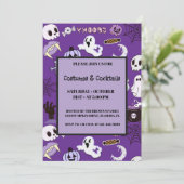 Invitation Halloween violet (Debout devant)