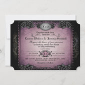 Invitation Halloween violet et noir gothique ensemble Mariage (Devant)