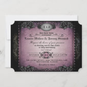 Invitation Halloween violet noir gothique mariage RÉCEPTION (Devant)