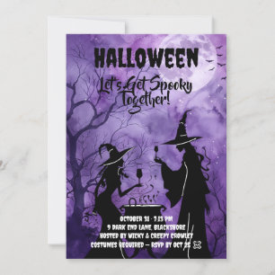 Invitation Halloween Violet pour une Soirée Épouva