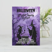 Invitation Halloween Violet pour une Soirée Épouva (Debout devant)