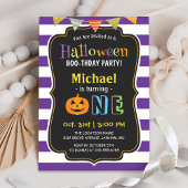 Invitation Halloween violet tendance Baby First Birthday Part