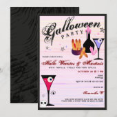 Invitation Halloween Weenies & Martinis Soirée de Goules Somb (Devant / Derrière)