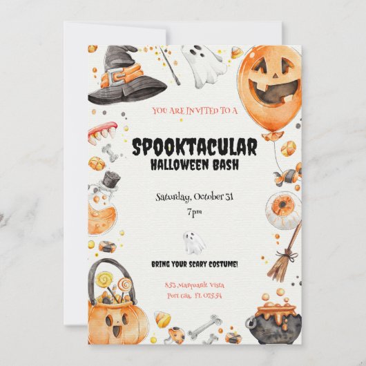 Invitation Halloween Whimsical 'Spooktacular' (Devant)