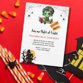 Invitation Halloween Whimsical Zombie Pilote Avion Enfants Ha