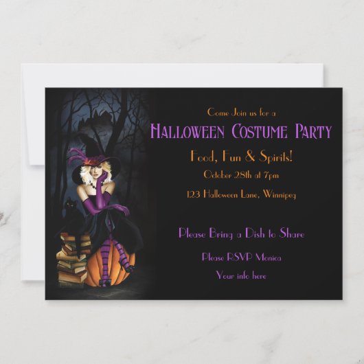 Invitation Halloween Witch (Devant)