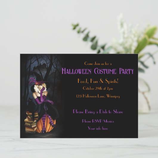 Invitation Halloween Witch (Debout devant)