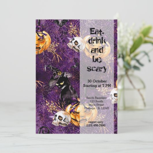 Invitation Halloween Witch (Debout devant)