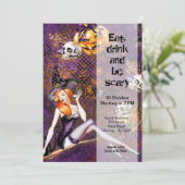 Invitation Halloween Witch (Debout devant)