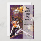 Invitation Halloween Witch (Devant / Derrière)