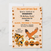 Invitation Halloween Witch Bash Jack-o'-lantern fête d'annive (Devant)