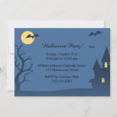 Invitation Halloween Witch, Black Cat et la fête Citrouille (Dos)