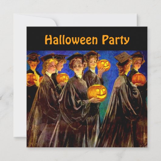 Invitation Halloween Witch College Grads (Devant)