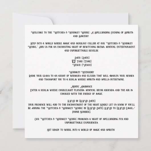Invitation Halloween "Witch & Whiskey Whirl" (Dos)