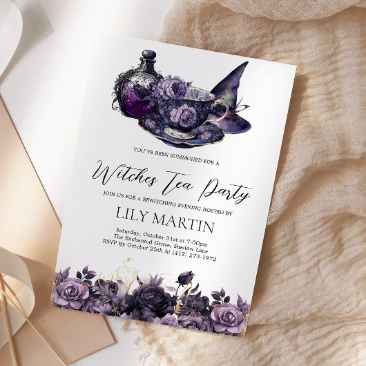 Invitation Halloween Witches Tea Party