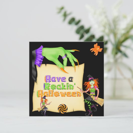 Invitation Halloween Witchy (Debout devant)