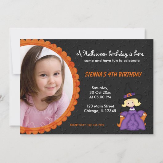 Invitation Halloween Witchy Anniversaire (Devant)