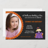 Invitation Halloween Witchy Anniversaire (Devant / Derrière)