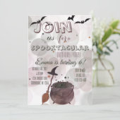 Invitation Halloween Witchy Anniversaire (Debout devant)