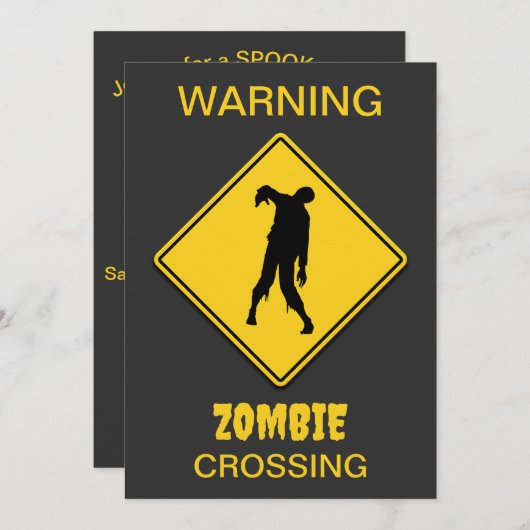 Invitation Halloween Zombie (Devant / Derrière)