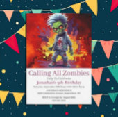Invitation Halloween Zombie Boy Party