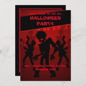 Invitation Halloween Zombie Dance Party (Devant / Derrière)