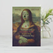Invitation Halloween Zombie Mona Lisa Fête Éffrayante d'horre (Debout devant)