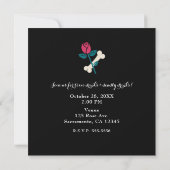 INVITATION HALLOWEWEEN PARTI SUCRE SKULL FILLE & ROSES ROSES  (Dos)