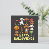 Invitation Hallowiener Éffrayant Halloween Chien Weiner (Debout devant)