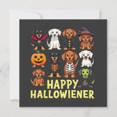 Invitation Hallowiener Éffrayant Halloween Chien Weiner (Devant)