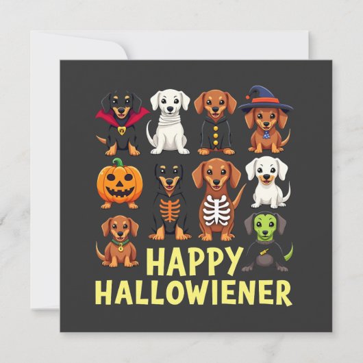 Invitation Hallowiener Éffrayant Halloween Chien Weiner (Devant)