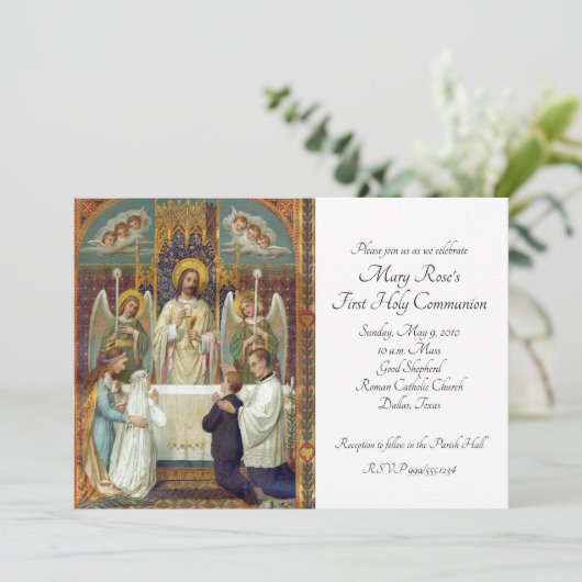 Invitation Halte dans la première communion de crainte (Debout devant)