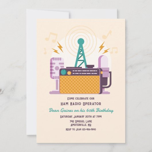 Invitation Ham Radio Opérateur Anniversaire (Devant)