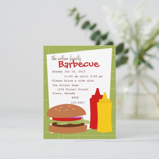 Invitation Hamburger délicieux (Debout devant)